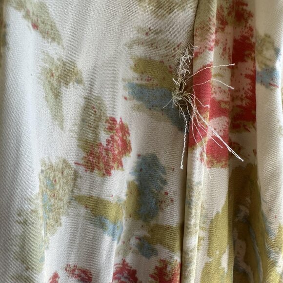 Free People Bodysuit Womens Small Smocked Long Sleeve Bohemian Floral Stretch - Picture 3 of 10